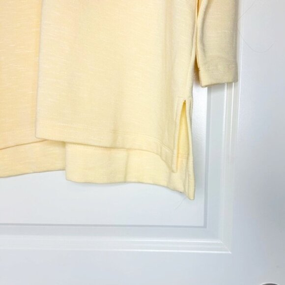 J. Jill Lemon Yellow Lightweight Half Button 3/4 Sleeve Casual layering sweater - Picture 5 of 9